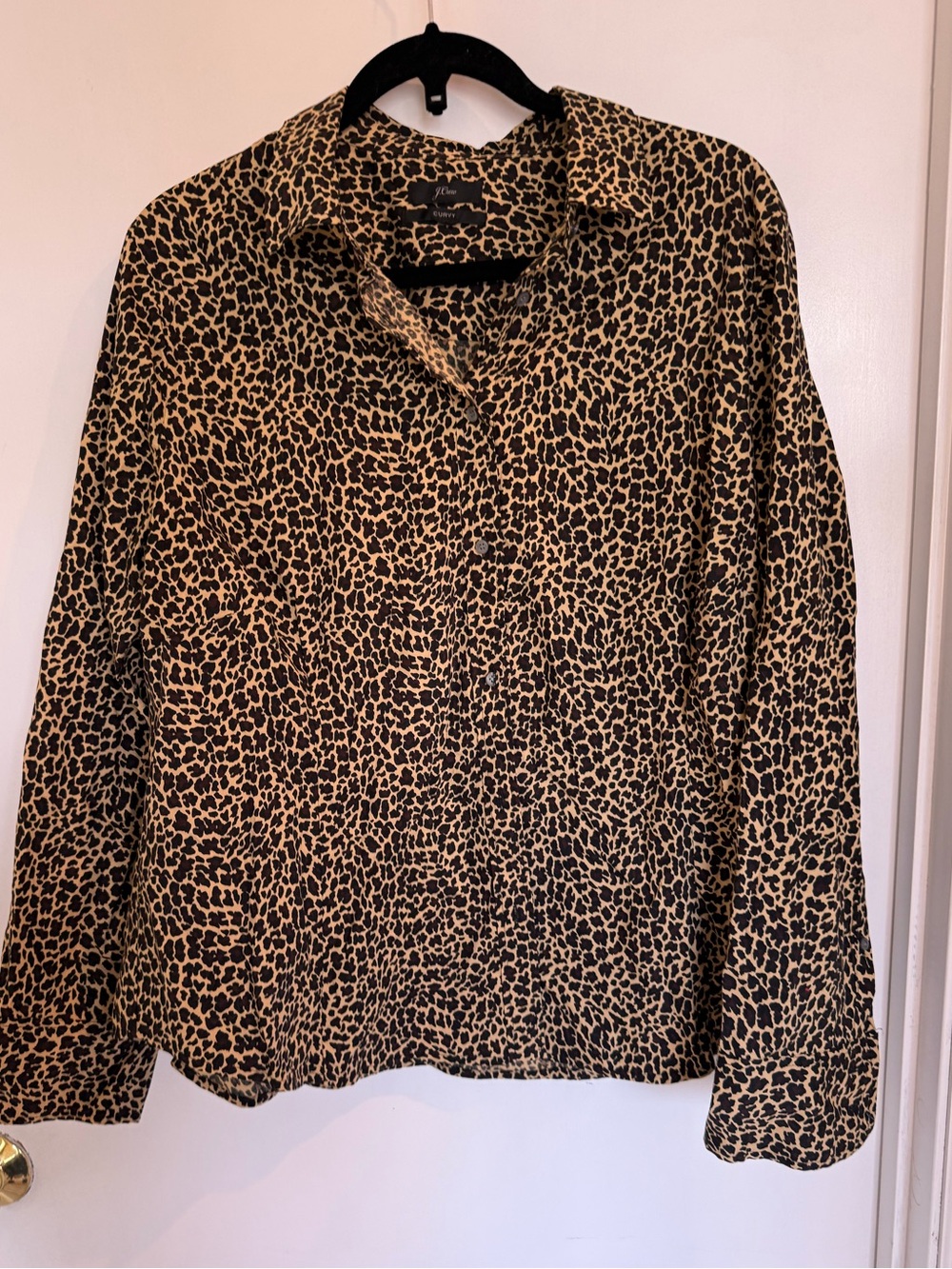 J. Crew Curvy Leopard Print Top - Tan & Black